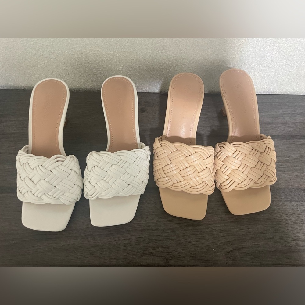 PiePieBuy Womens Square Open Toe Heeled Sandals Braided Stilettos Sho…